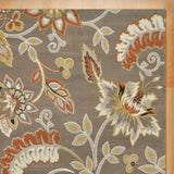 3'3" x 5'2" Tufted Cotton Area Rug with Yellow Orange Beige Brown Floral Pattern