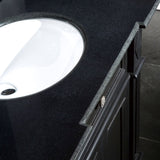 Single Sink Bathroom Vanity with Cabinet & Black Granite Countertop - Backsplash