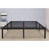 Twin size Modern Round Edge Black Metal Platform Bed Frame