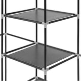 Black 59-inch Portable Wardrobe Storage Closet with 9 Shelves