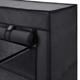 Black 59-inch Portable Wardrobe Storage Closet with 9 Shelves