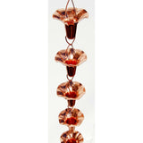 Pure Copper 8-Ft Flower Rain Chain Rainwater Gutter Downspout
