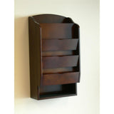 Door - Wall Mount Organizer Letter Holder Mail Sorter in Dark Walnut