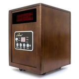 Infrared Space Heater 1500W with Remote w- Dark Walnut Wood Cabinet