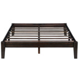 Queen size Solid Wood Platform Bed Frame in Black Finish