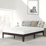 Queen size Solid Wood Platform Bed Frame in Black Finish