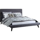 Queen size Grey Modern Classic Mid-Century Style Upholstered Platform Bed