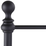 Queen size Complete Metal Bed Frame with Round Final Posts Headboard and Footboard