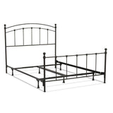Queen size Complete Metal Bed Frame with Round Final Posts Headboard and Footboard