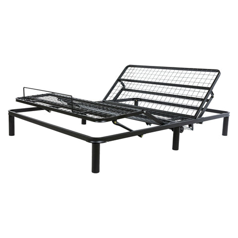 Queen size Black Metal Adjustable Bed Frame Base with Remote