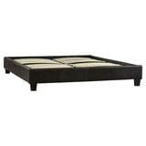 Queen size Modern Dark Chocolate Brown Faux Leather Upholstered Platform Bed Frame
