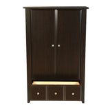 Bedroom Wardrobe Armoire Cabinet in Dark Brown Mocha Wood Finish
