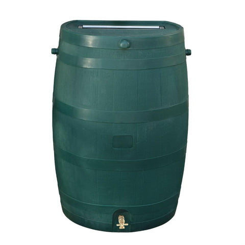 Green 50-Gallon Rain Barrel in UV Resistant Plastic w- Brass Spigot