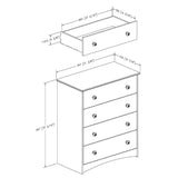 4 Drawer Child Bedroom Chest in Espresso Finish - Great for Nursery