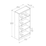 4-Shelf Bookcase in Natural Maple Finish