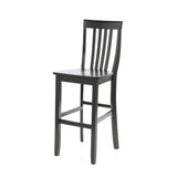 Set of 2 - 30-inch Solid Hardwood Bar Stools in Black Finish