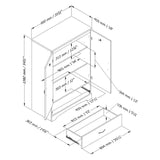2-Door Armoire Wardrobe Cabinet with Bottom Storage Drawer in White Wood Finish