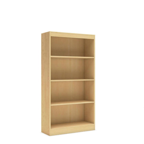 Natural Wood Finish Book Shelf Bookcase with 4 Shelves