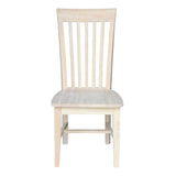 Set of 2 - Mission Style Unfinished Wood Dining Chair with High Back