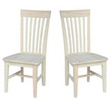 Set of 2 - Mission Style Unfinished Wood Dining Chair with High Back