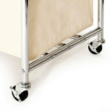 Commercial-Grade Steel Frame 3-Bag Laundry Hamper Cart