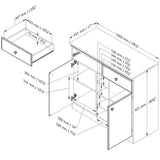 Dining Room Buffet Sideboard Console Table in Cherry Wood Finish