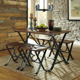 Industrial Style 5-Piece Dining Room Set with Table and 4 Backless Stools