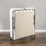 Folding Black Metal Guest Bed Frame with Mattress 31 x 75 inch