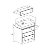 2-Drawer Changing Table with Open Shelf in Royal Cherry Finish
