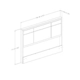 Queen size Contemporary Headboard in Ebony Wood Finish