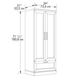 Dark Brown Wood Wardrobe Cabinet Armoire with Garment Rod