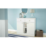 White Dining Room Sideboard Buffet Console Table with 2 Drawers