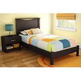 Twin size Modern Platform Bed Frame in Chocolate Brown Finish