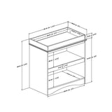 White Wood Baby Furniture Changing Table with Open Storage Space