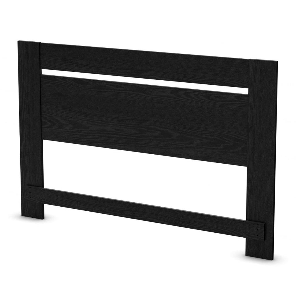Full - Queen size Contemporary Headboard in Black Oak Finish
