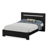 Full - Queen size Contemporary Headboard in Black Oak Finish