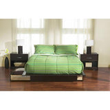 Queen size Modern Platform Bed with 2 Storage Drawers in Chocolate