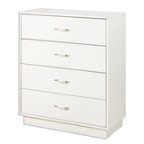 White 4-Drawer Chest with Interchangeable Handles