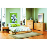 Full - Queen size Maple Platform Bed Frame with Storage Drawers