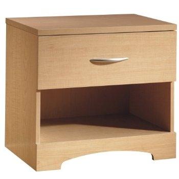 1-Drawer One Shelf Nightstand - Night Table in Natural Maple