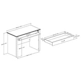 Black Laptop Computer Desk with Keyboard Tray Drawer