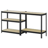 Heavy Duty 5-Shelf Riveted Steel Storage Rack Shelving Unit in Black