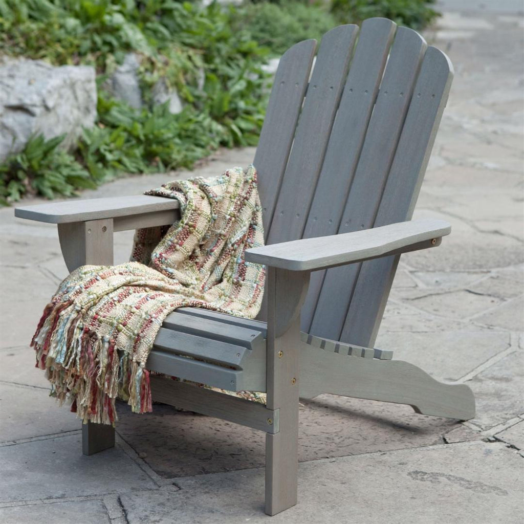 Weather Resistant Eco-Friendly Eucalyptus Wood Adirondack Chair in Driftwood Color