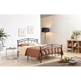 Twin size Stylish Black Metal Platform Bed Frame with Headboard and Footboard