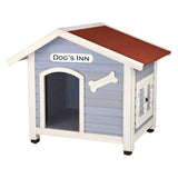 Solid Pine Wood Weatherproof Dog House with Adjustable Feet