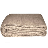 Full - Queen 3-Piece 100% Cotton Quilted Bedspread in Taupe