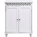 White Modern 2-Door Bathroom Storage Floor Cabinet