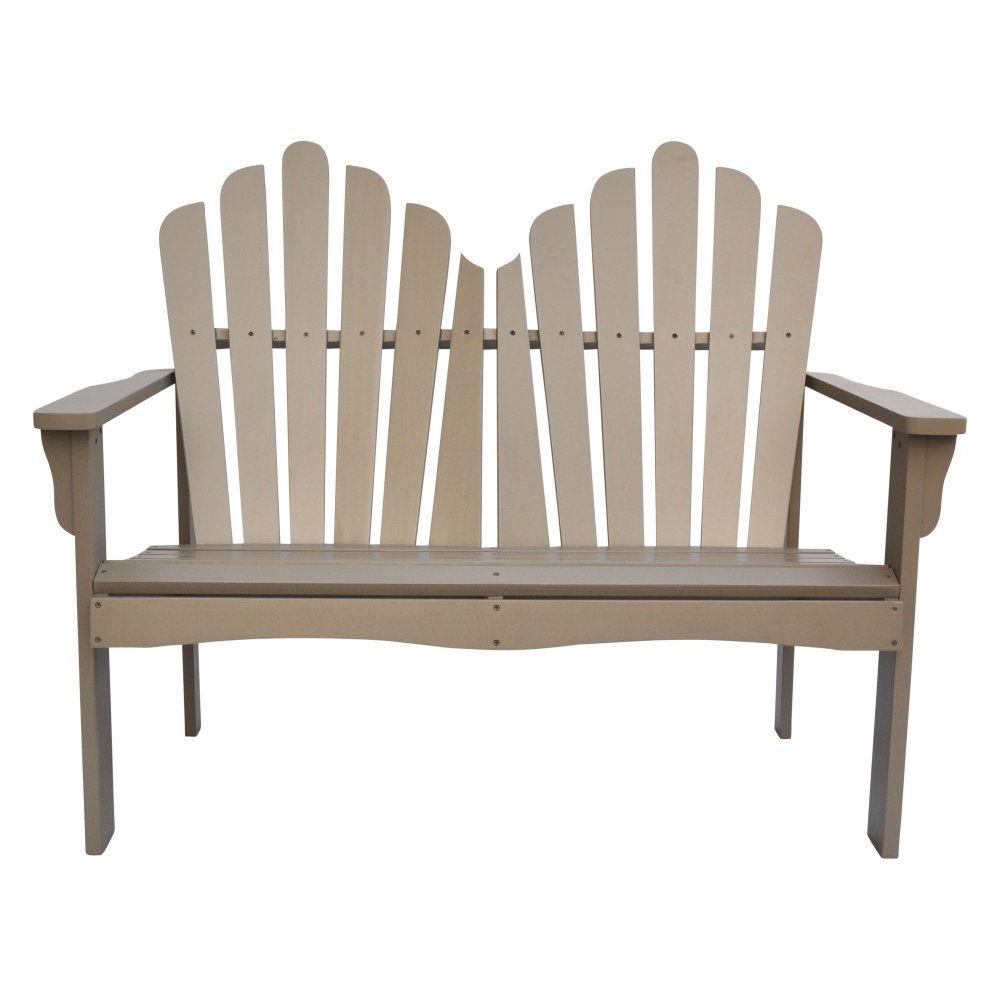 Outdoor Cedar Wood Loveseat Garden Bench in Taupe Grey Finish