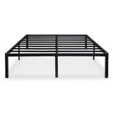 King size Heavy Duty Metal Platform Bed Frame with Round Corners in Black