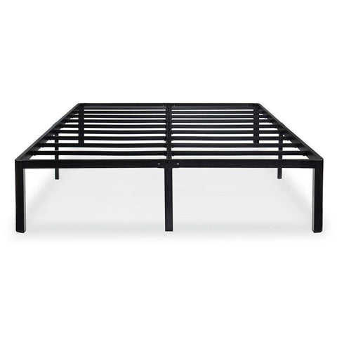 King size Heavy Duty Metal Platform Bed Frame with Round Corners in Black